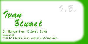 ivan blumel business card